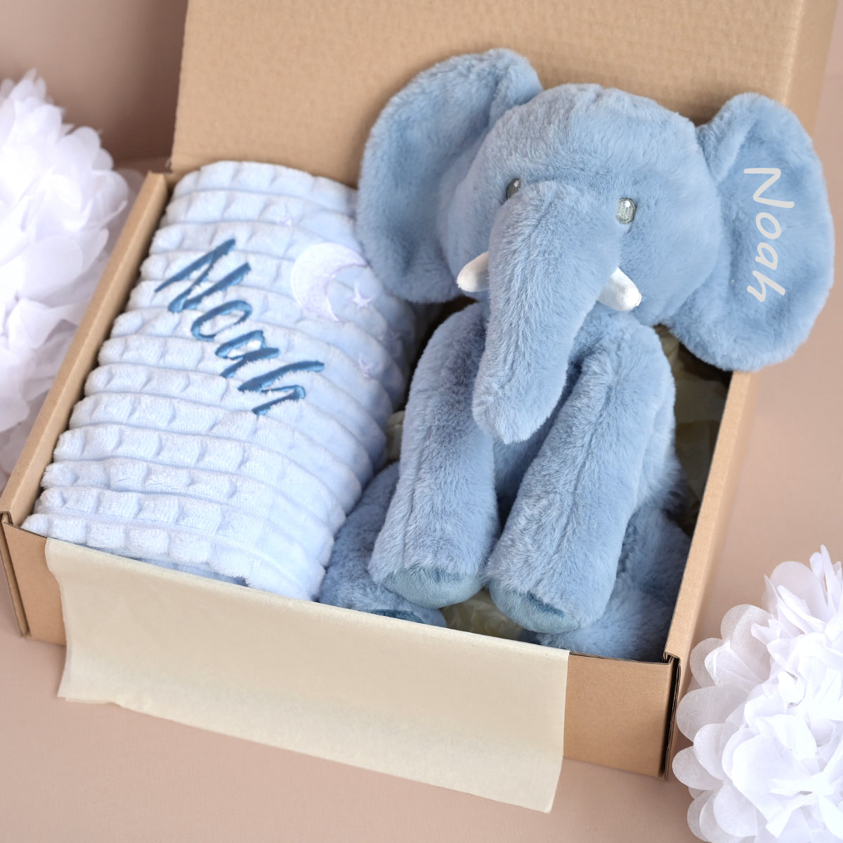 baby personalised gift set with toy