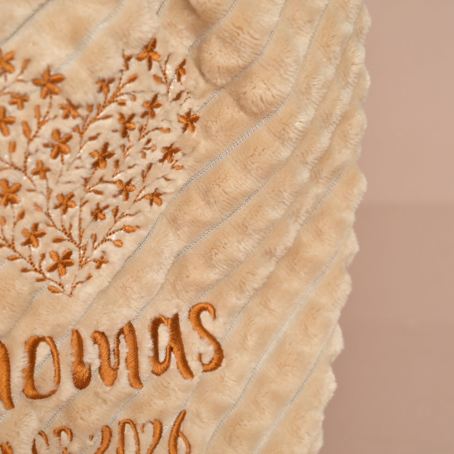 Personalised Floral Heart Embossed Baby Blanket