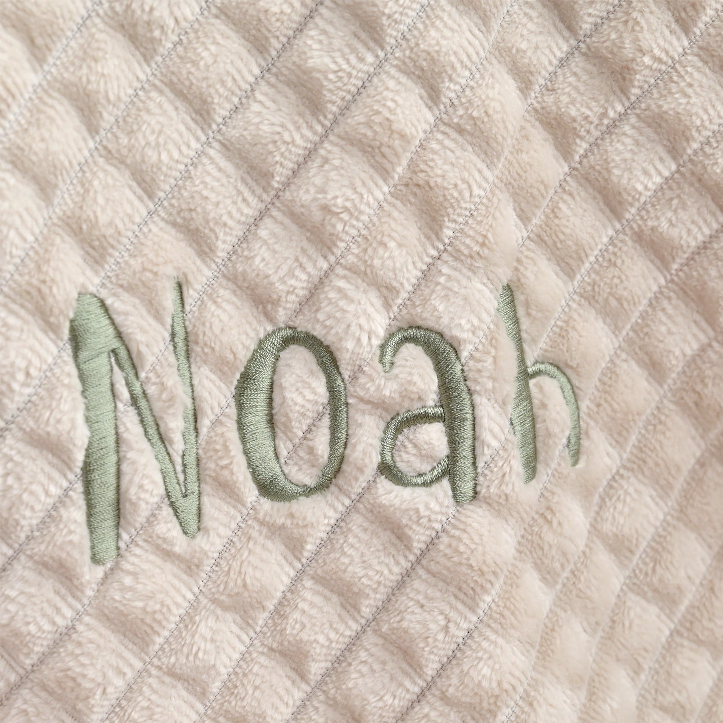 Personalised Ribbed Fleece Baby Blanket