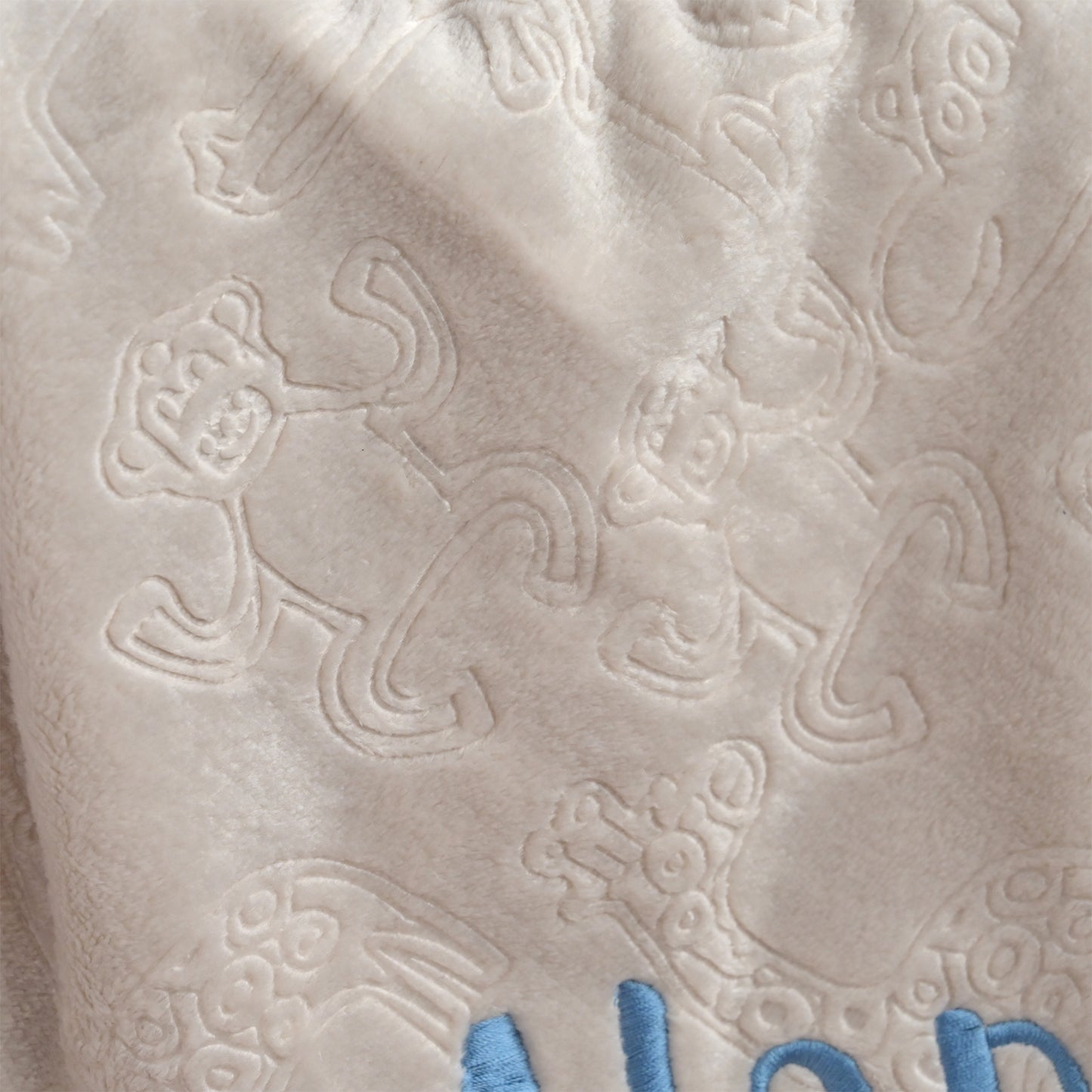 Personalised Embossed Animal Flannel Wrap