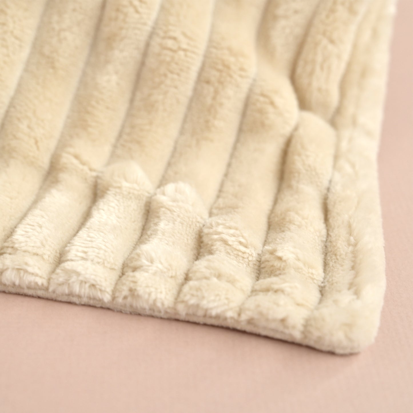 Personalised Ribbed Oatmeal Fleece Baby Blanket