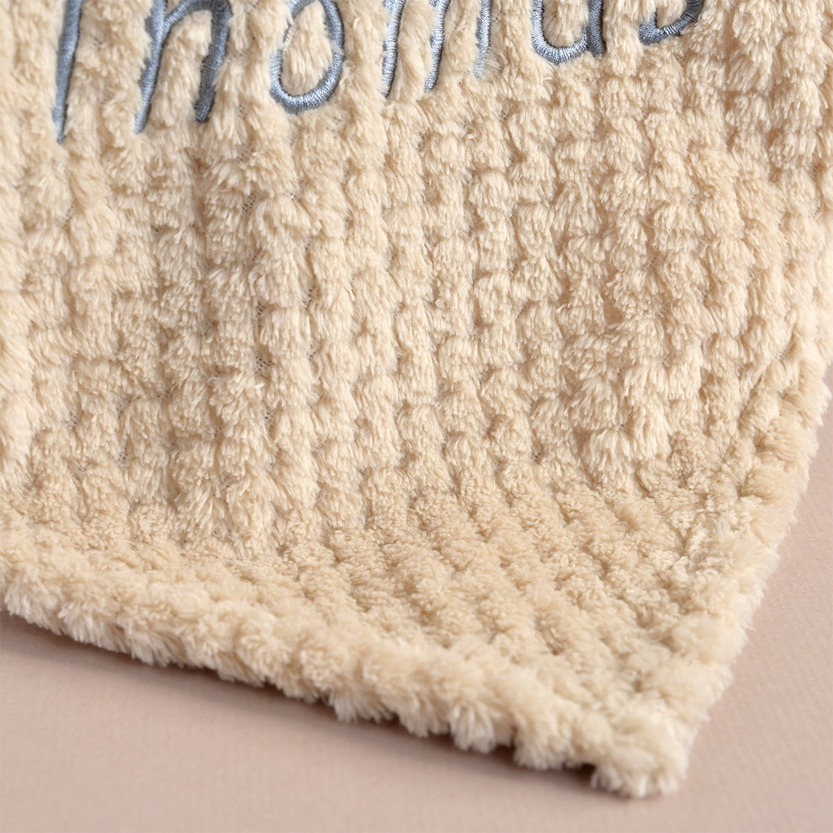 Personalised Biscuit Beige Textured  Fleece Blanket