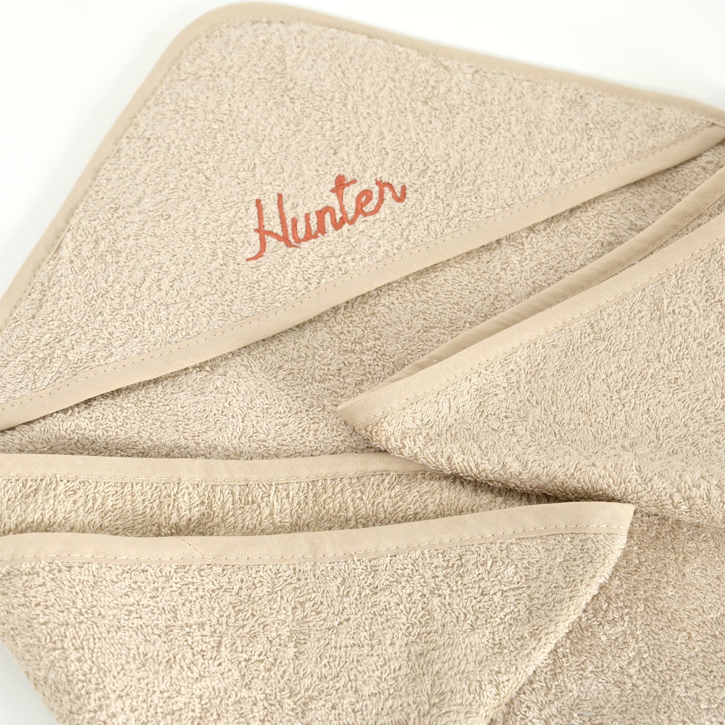 Personalised Oatmeal Hooded Baby Towel