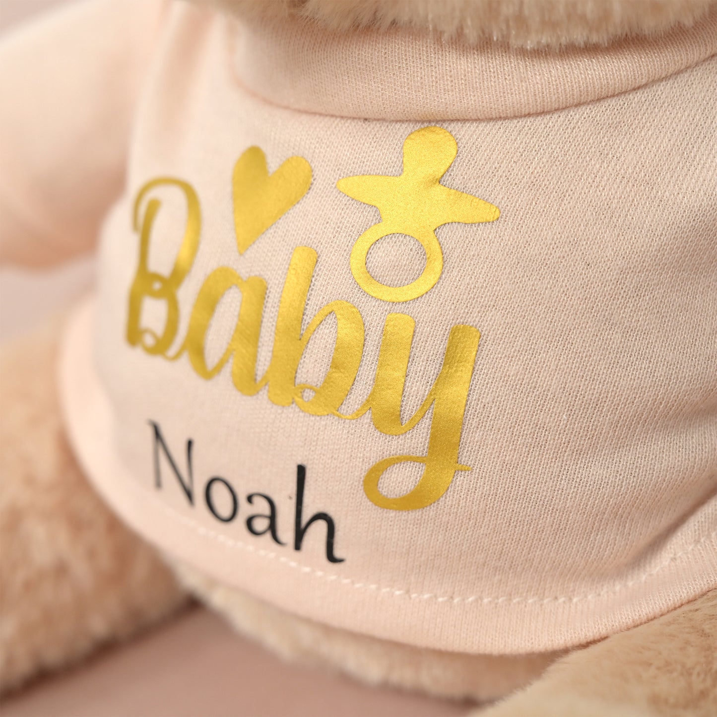 Personalised "Baby" Teddy Bear Soft Toy, Tan