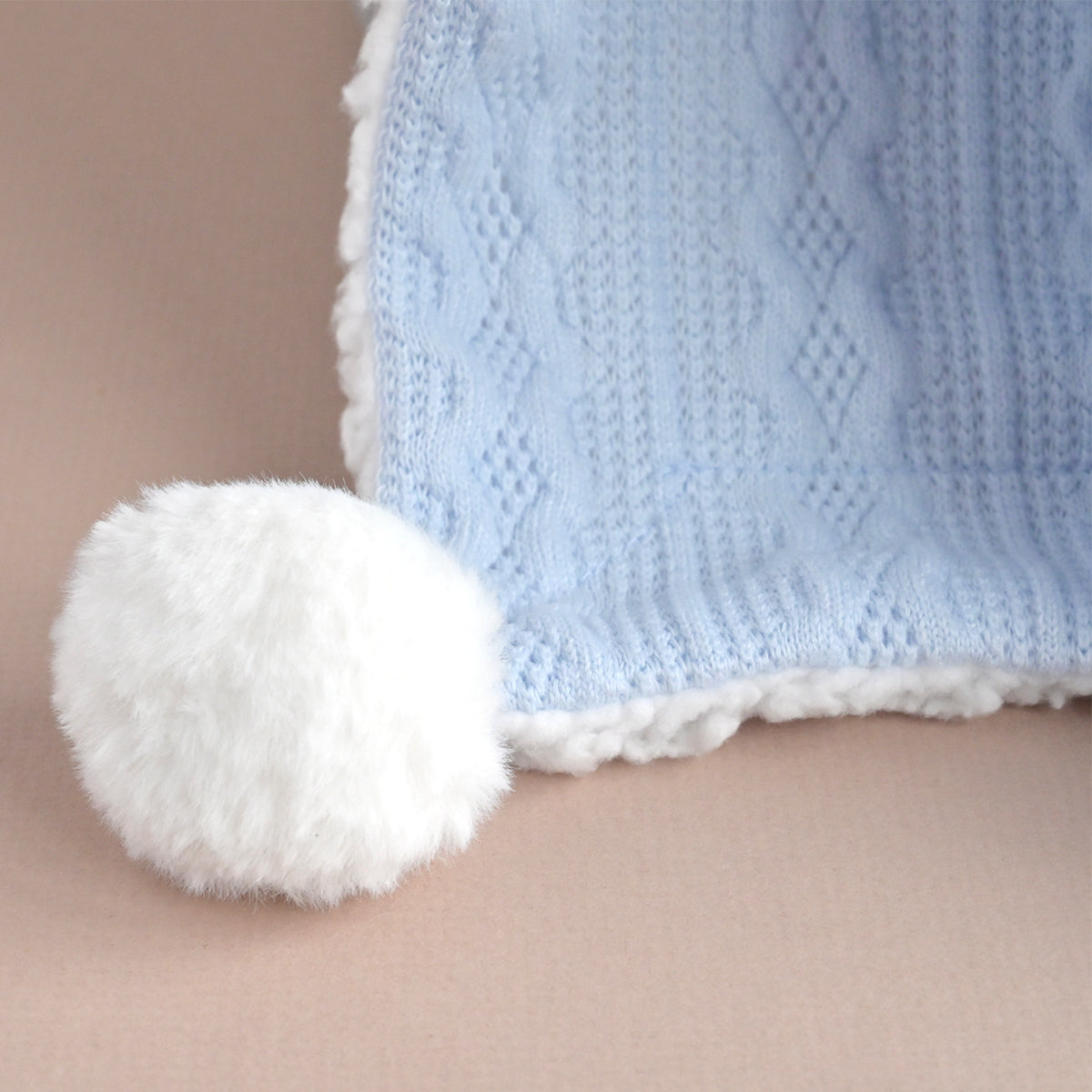 Personalised Knitted Baby Blue Blanket