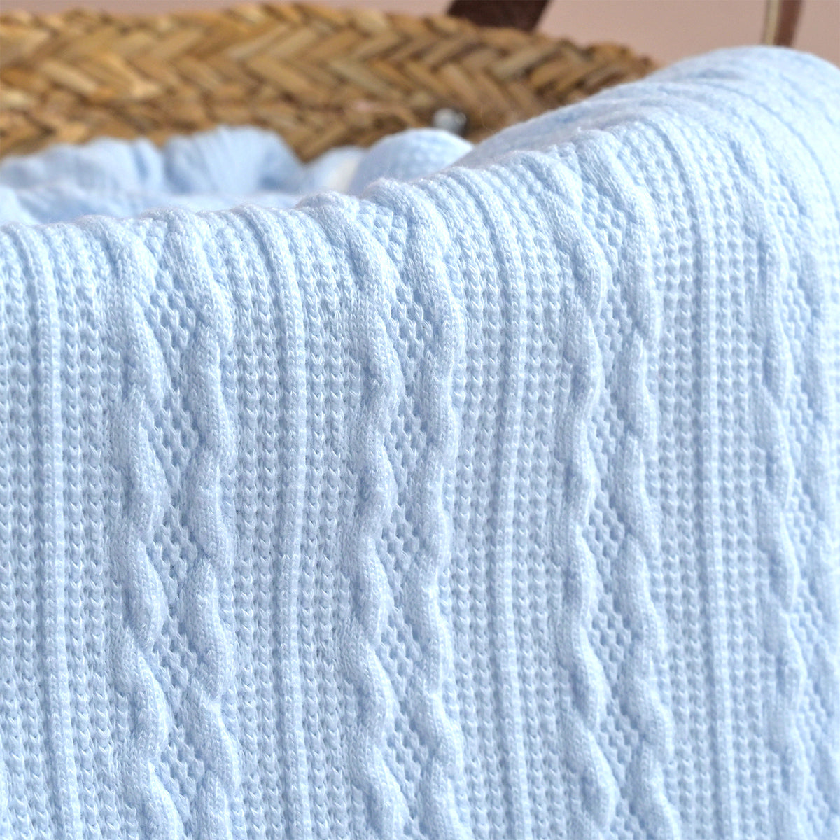 Personalised Knitted Baby Blue Blanket