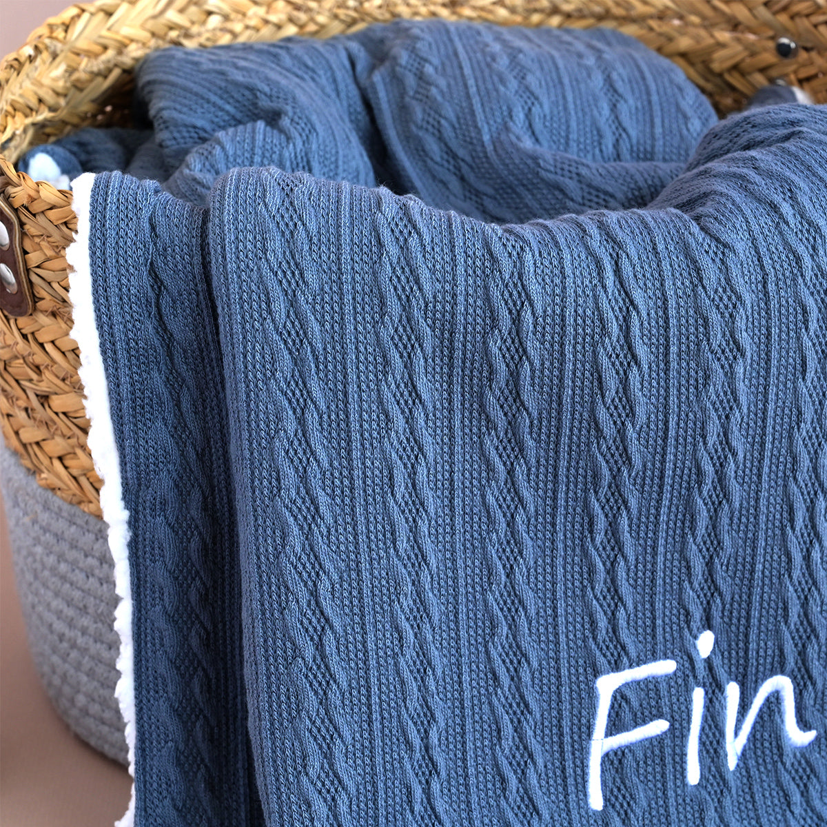 embroidered baby knitted blanket