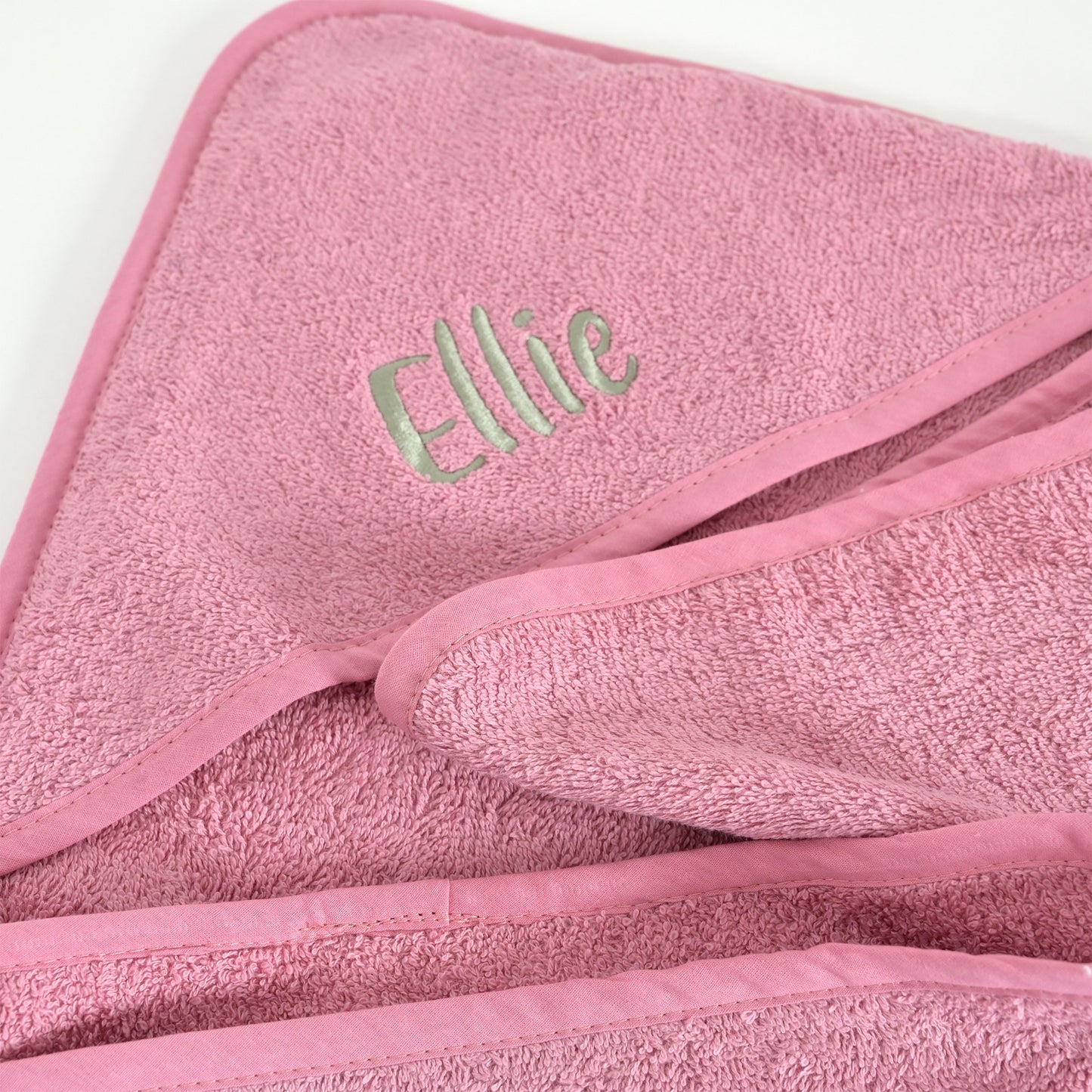 Personalised Dusty Pink Hooded Baby Towel