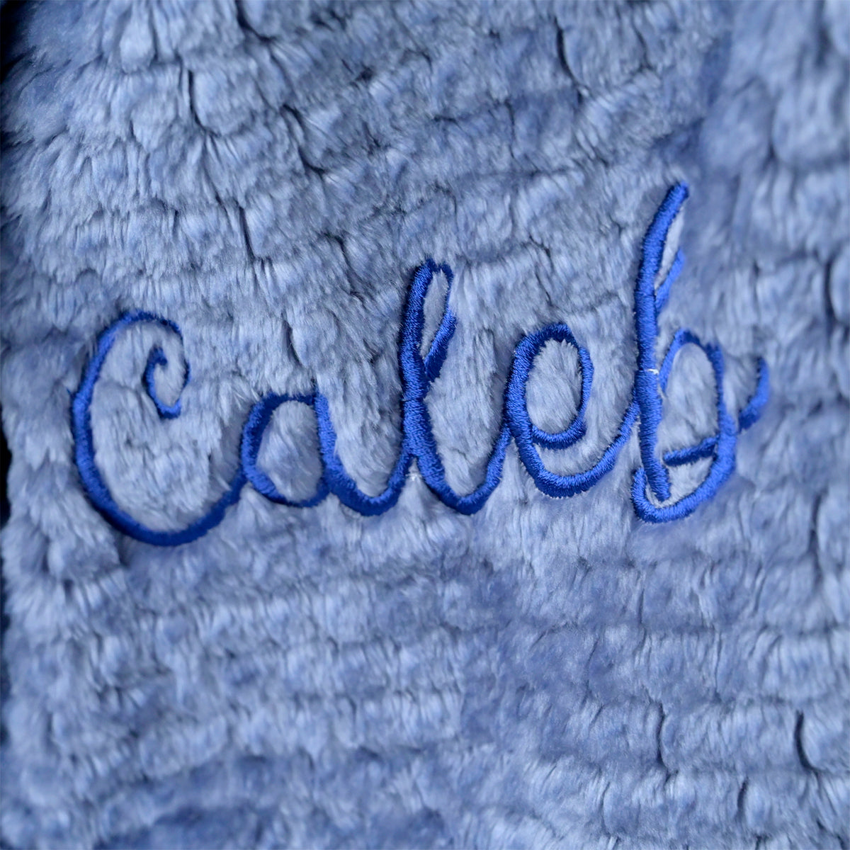 Personalised Smoky Blue Fleece Waffle Blanket