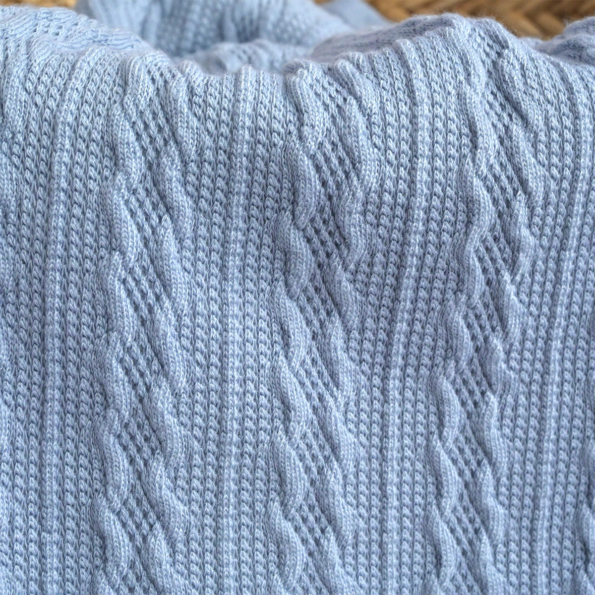 Personalised Steel Blue Knitted Blanket