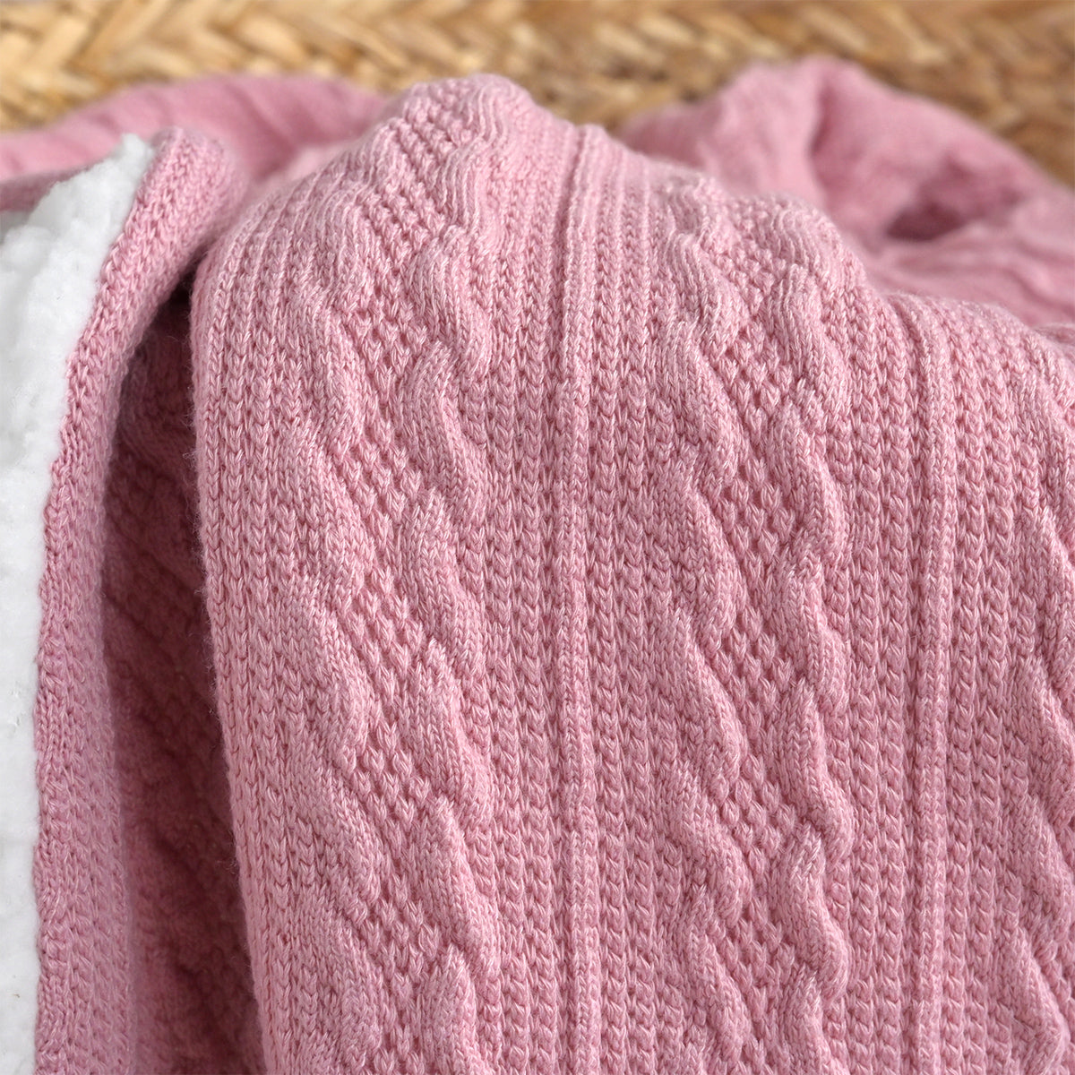 Personalised Dusty Rose Knitted Blanket