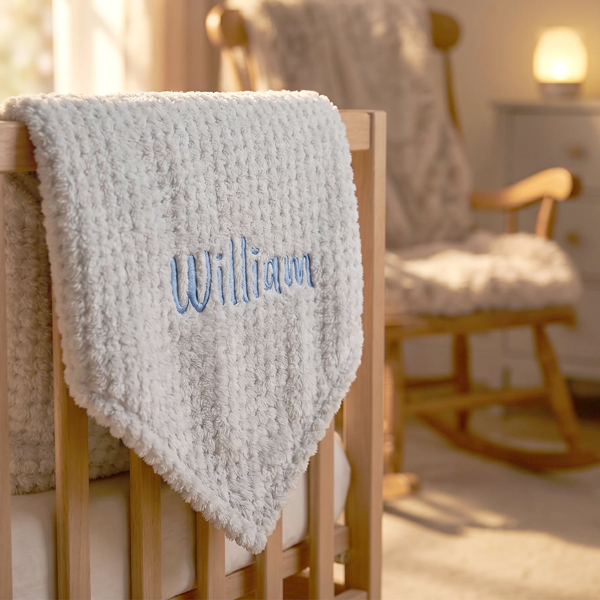 Personalised Grey Waffle Wrap Blanket