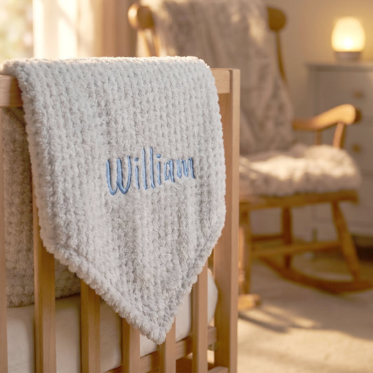 Personalised Grey Waffle Wrap Blanket