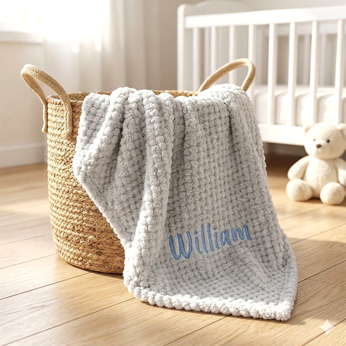 Personalised Grey Waffle Wrap Blanket