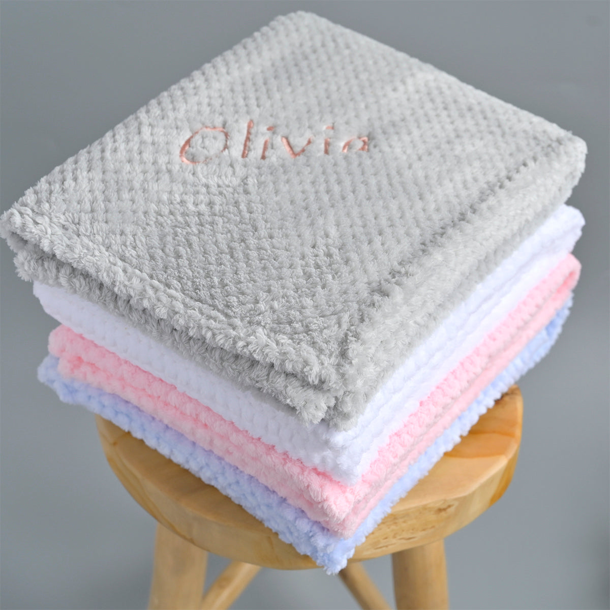 Personalised Biscuit Beige Textured  Fleece Blanket