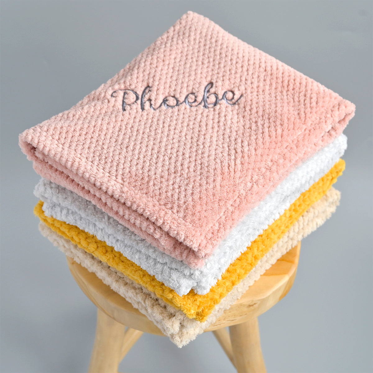 Personalised Biscuit Beige Textured  Fleece Blanket