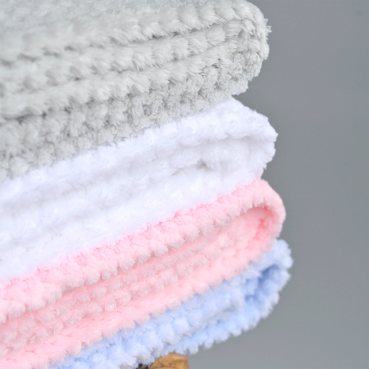 Personalised Baby Pink Textured Fleece Blanket