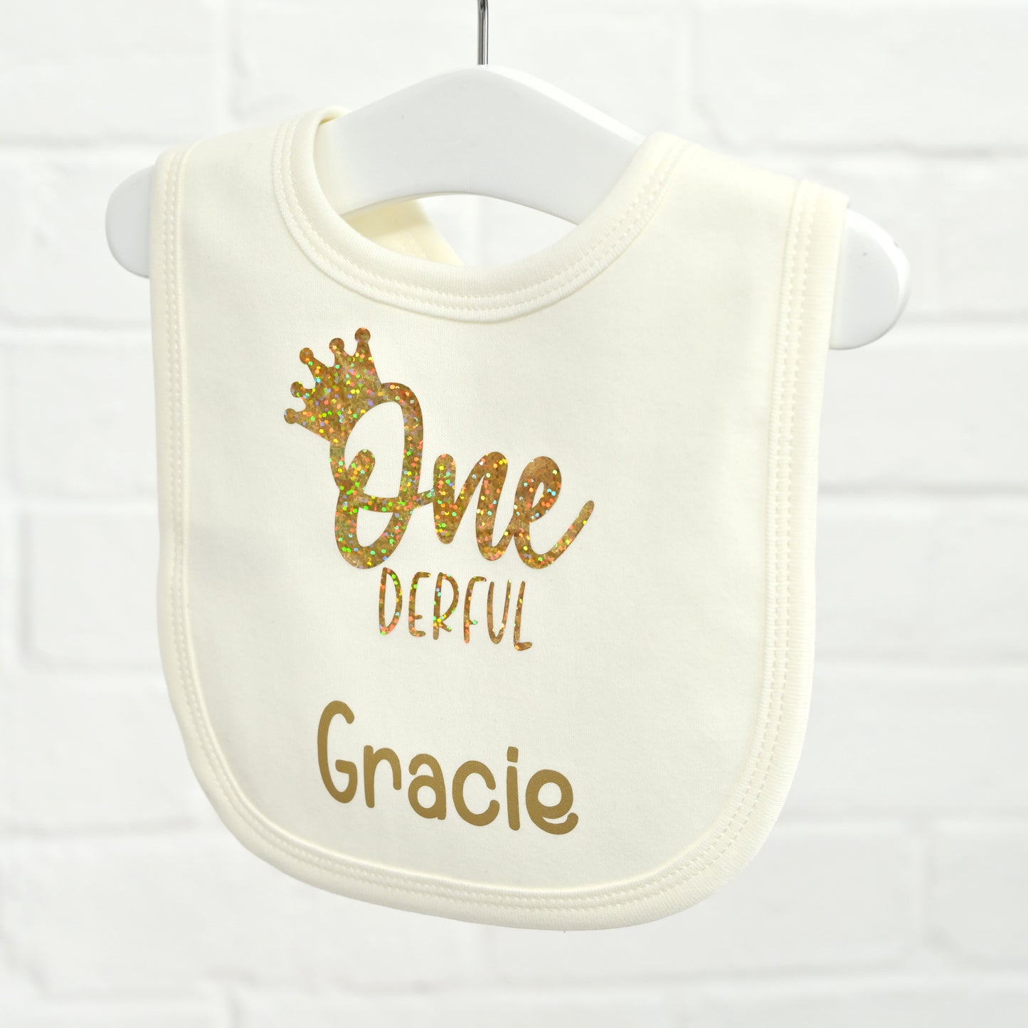 Ivory One-derful Personalised 1st Birthday Bib