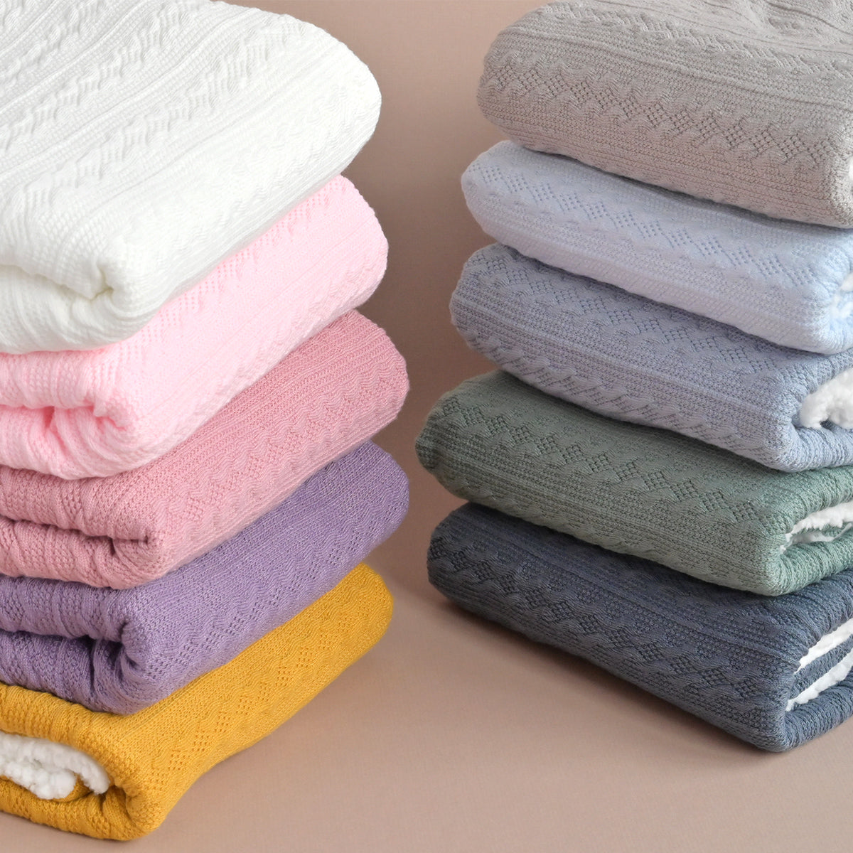 Personalised Dusty Blue Knitted Blanket