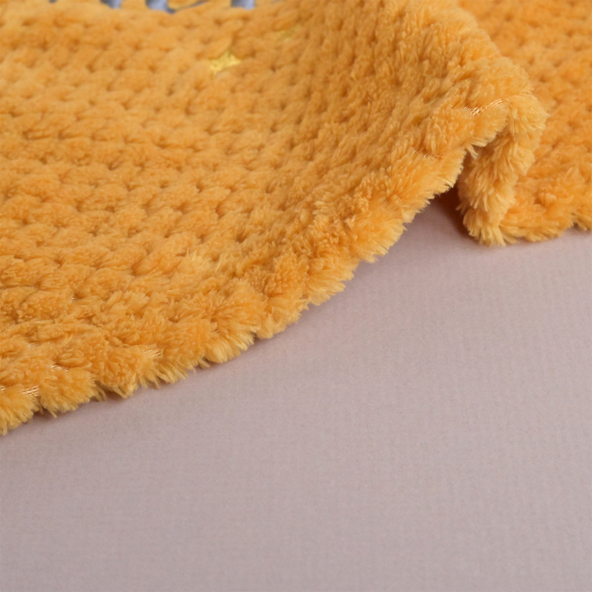 Personalised Mustard Textured Fleece Blanket