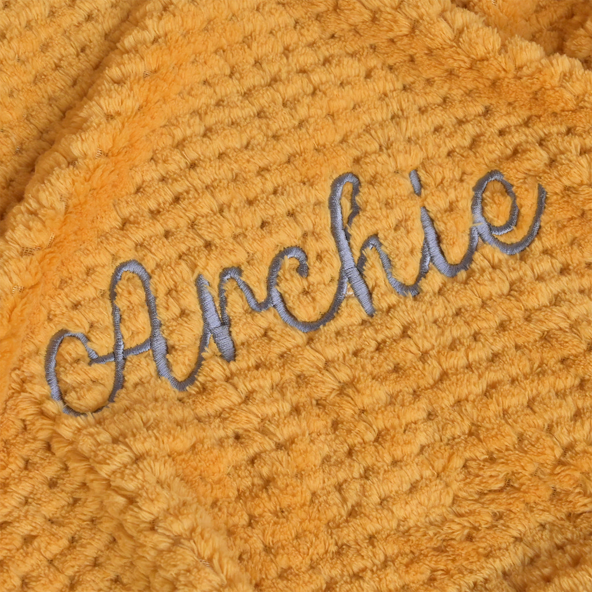 Personalised Mustard Textured Fleece Blanket