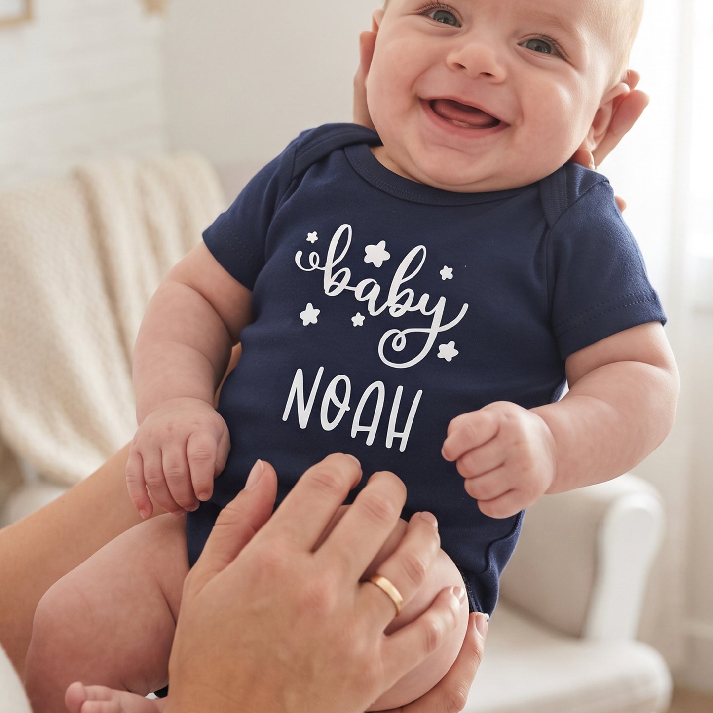 Personalised "Baby" Navy Bodysuit