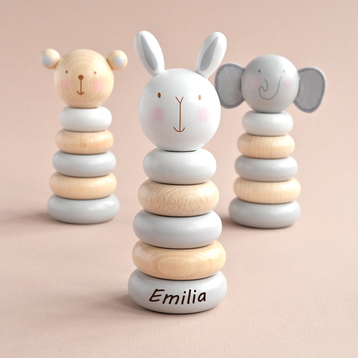 Personalised Unisex Wooden Stacker Toy