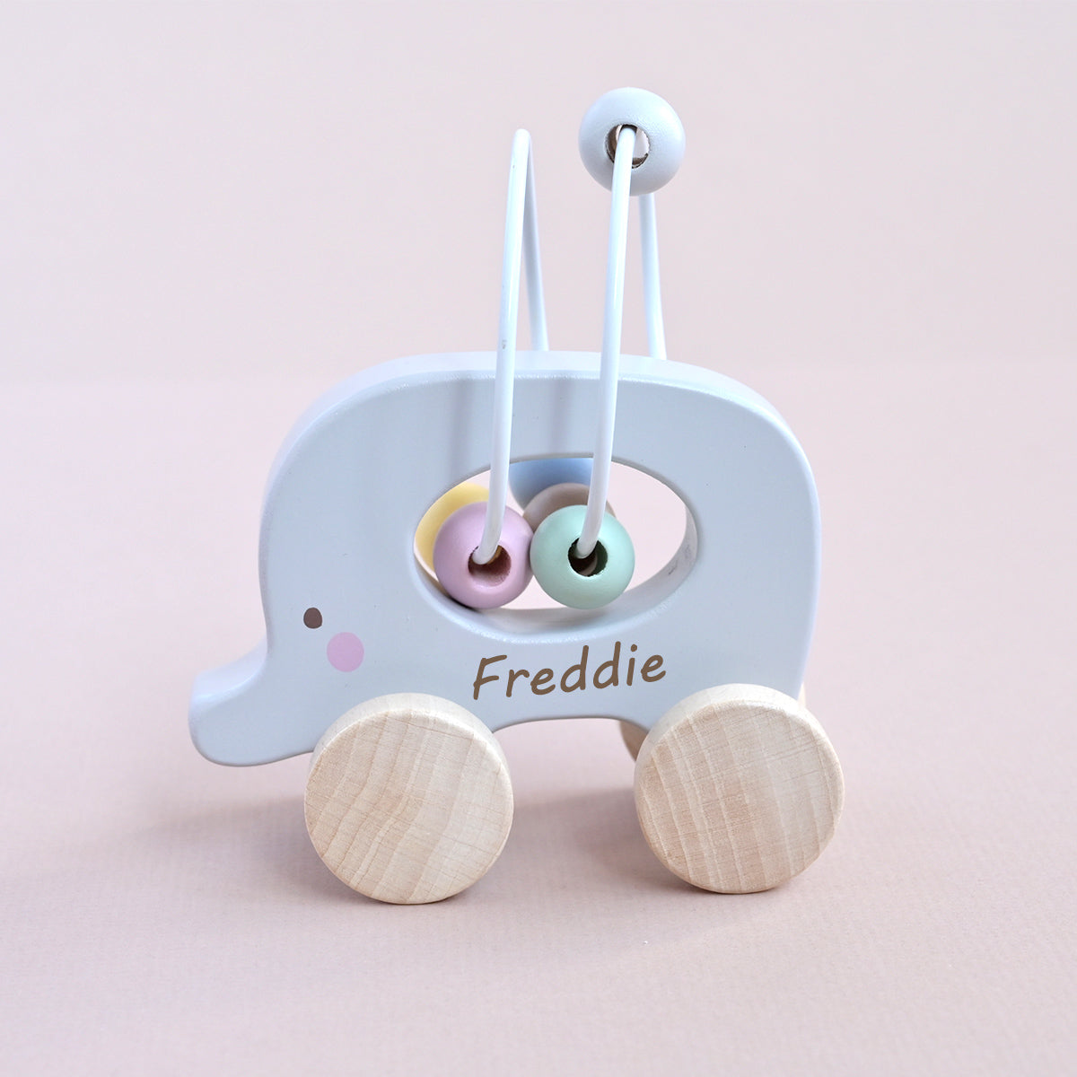 Personalised Wire And Bead Elephant Wooden Toy