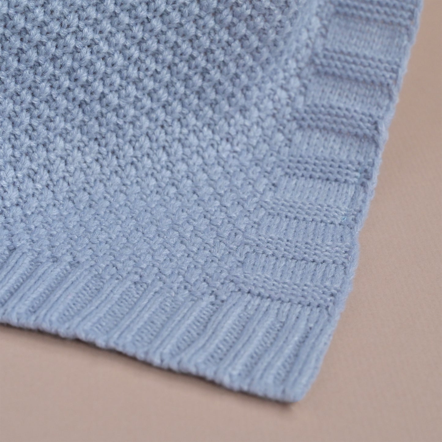 Personalised Blue Knitted Blanket For Baby Boy