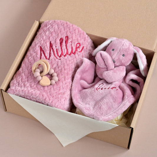 Personalised Dusty Pink Gift Set For Baby Girl