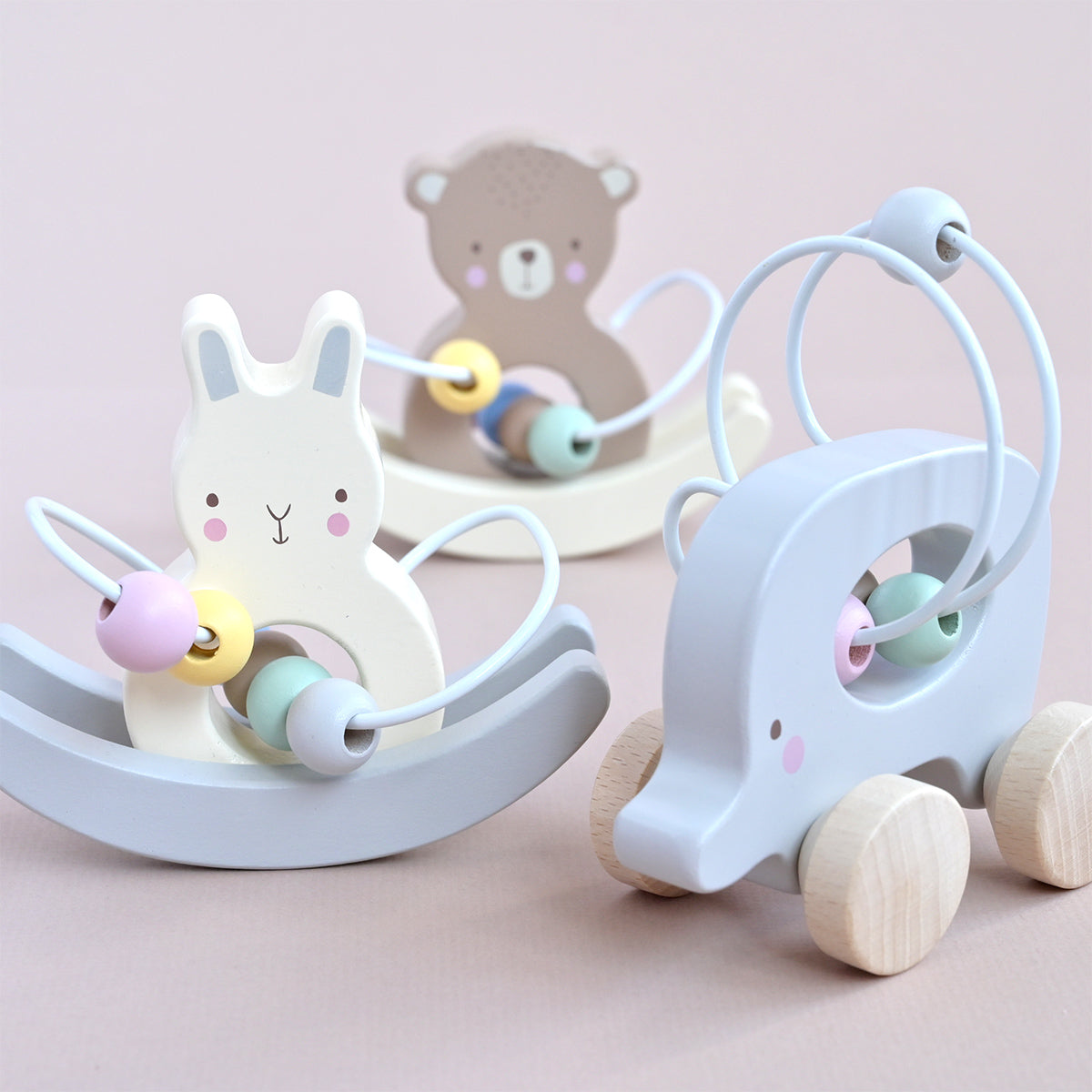 Personalised Wire And Bead Elephant Wooden Toy