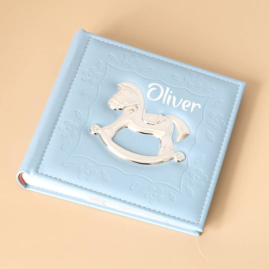 Personalised Blue Rocking Horse Photo Album