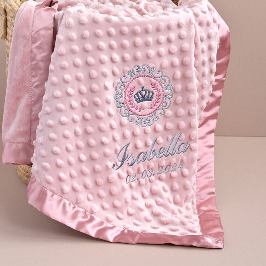 Personalised Newborn Baby Girl Personalised Blanket