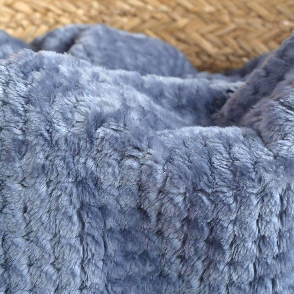 Personalised Dusty Blue Honeycomb Baby Blanket