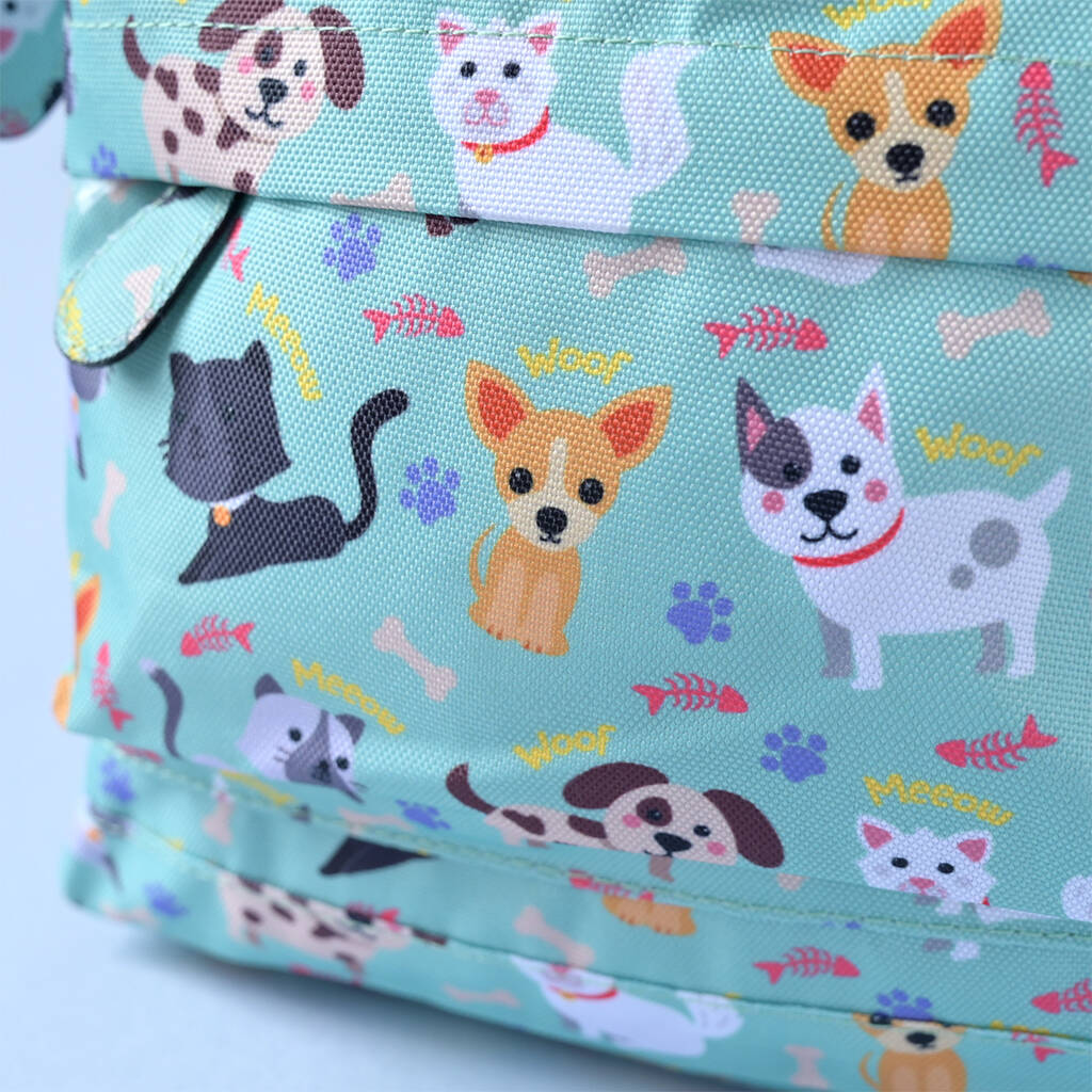 Kids Personalised Cats & Dogs Backpack