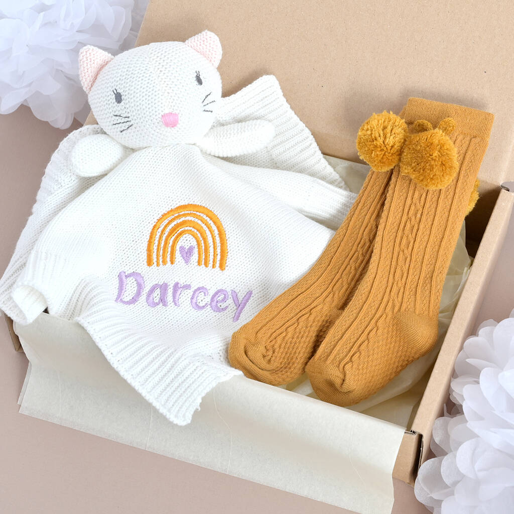 Personalised Kitten Comforter Baby Gift Set