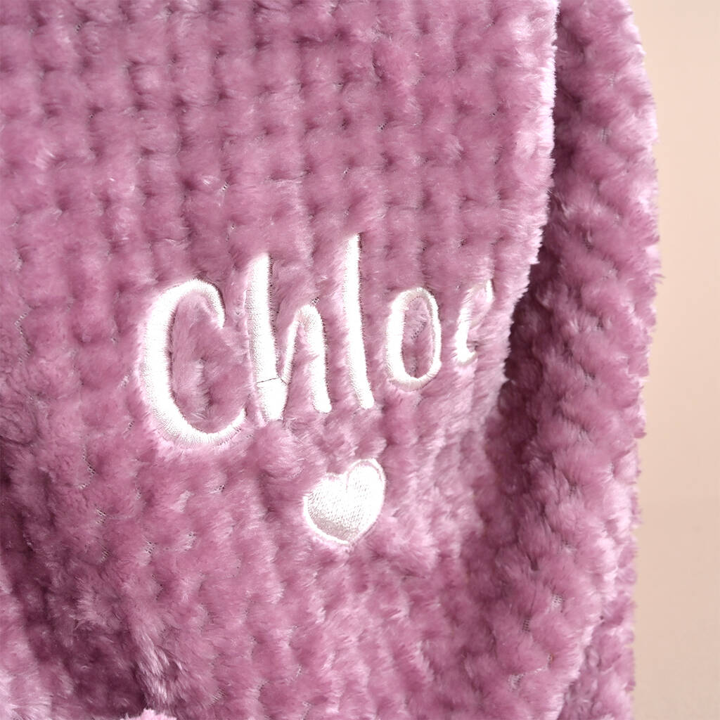 Personalised New Baby Girl Mauve Gift Set