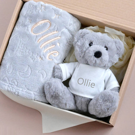 Personalised New Baby Snuggle Gift Set