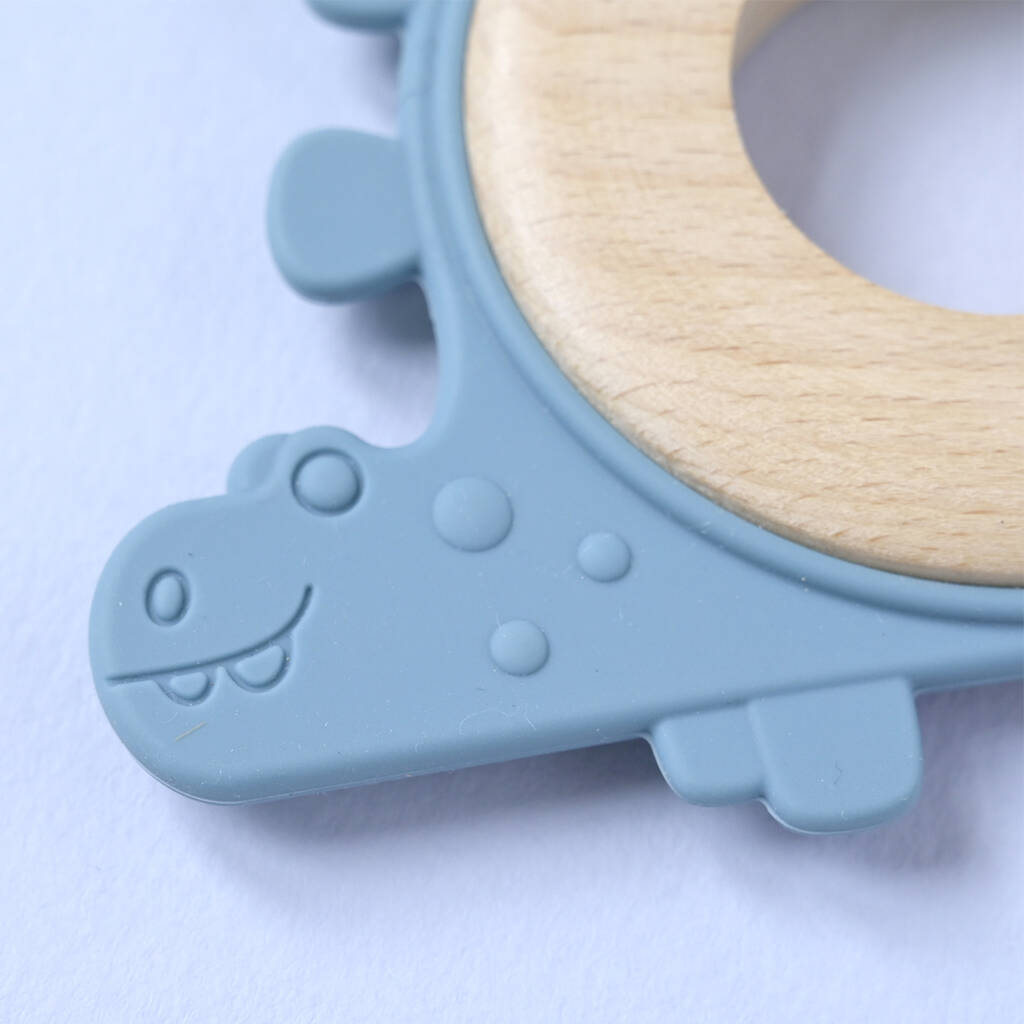 Personalised Dinosaur Wooden Teether Ring