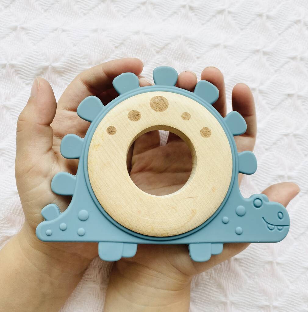 Personalised Dinosaur Wooden Teether Ring