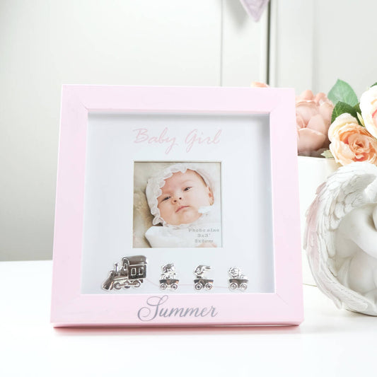 Personalised Pink Baby Girl Photo Frame