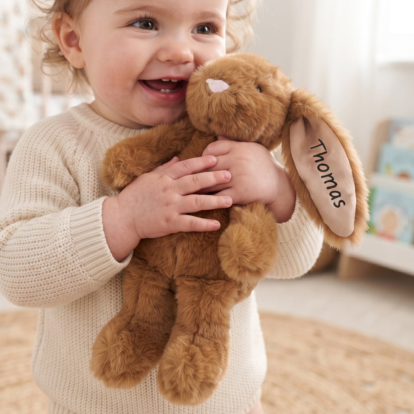 Personalised Recycled Bunny Soft Toy, Long-Eared
