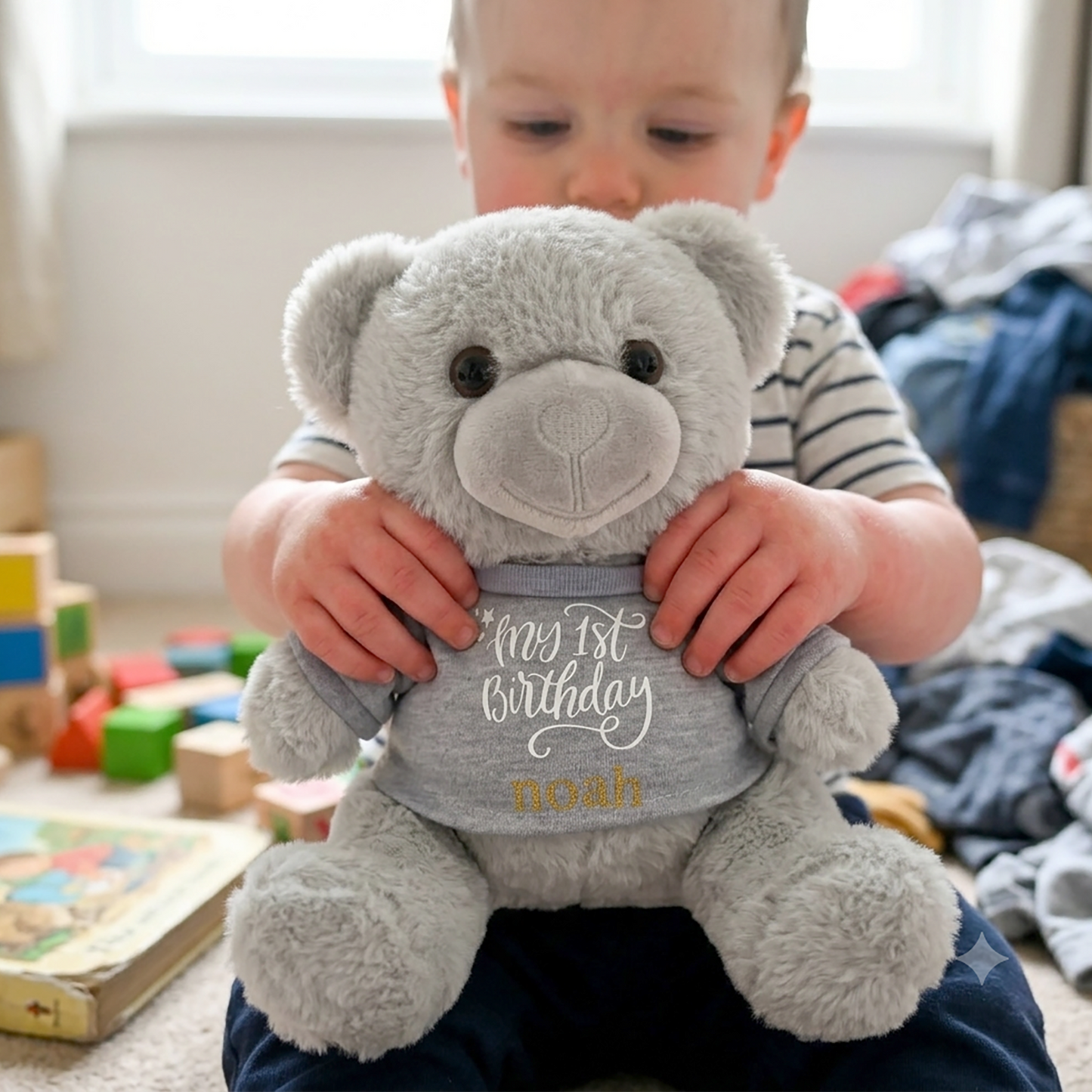 Personalised "My 1st Birthday" Teddy Bear Soft Toy, Large