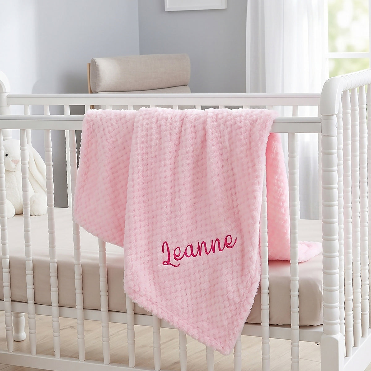 Personalised Pink Waffle Wrap Blanket