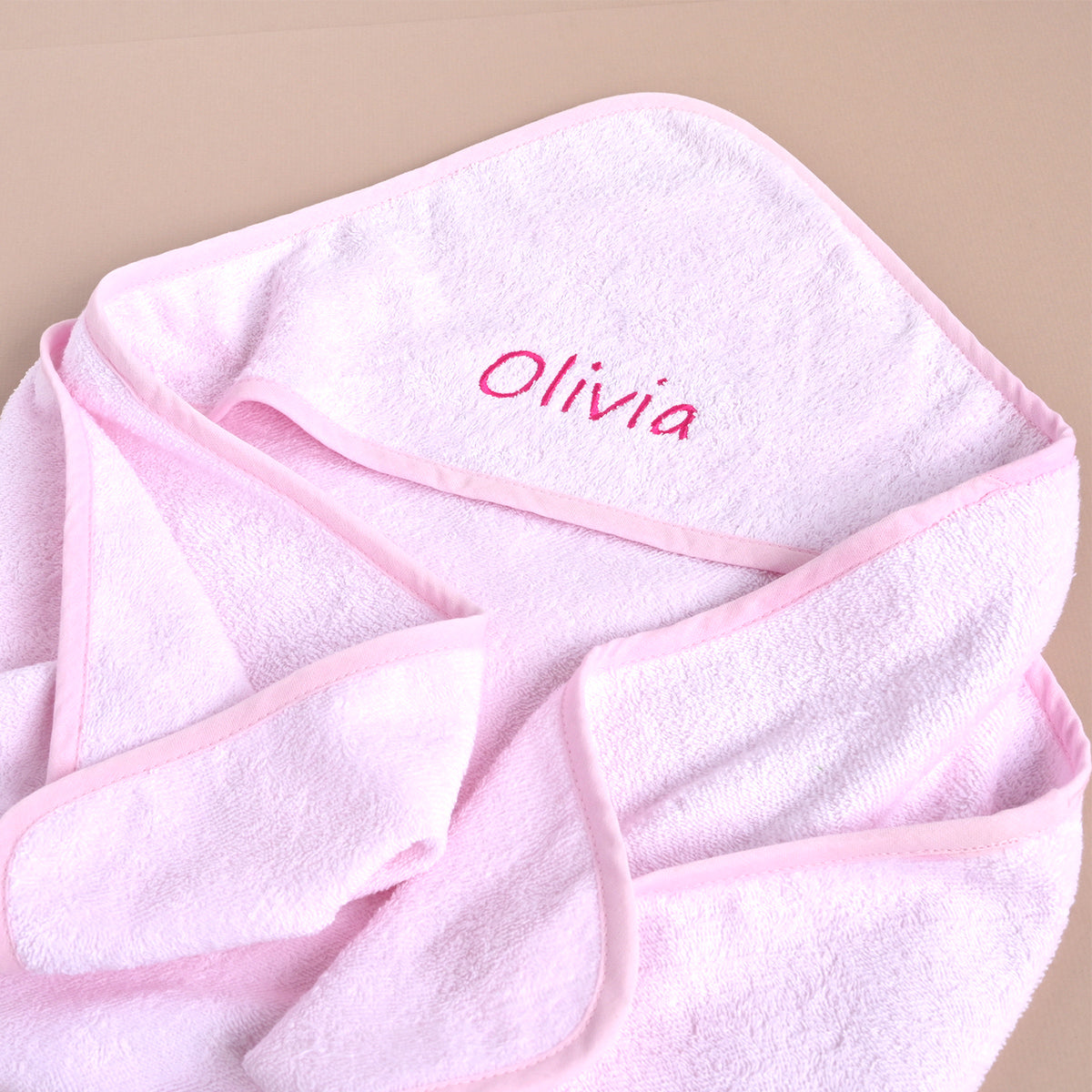 Personalised Pink Hooded Baby Towel