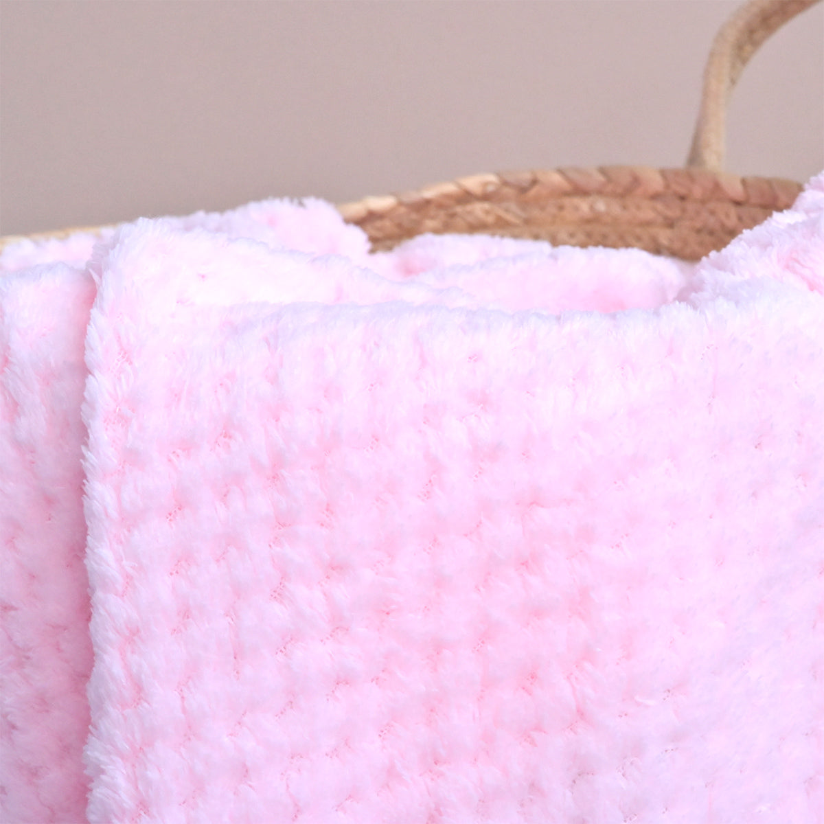 Personalised Baby Pink Textured Fleece Blanket