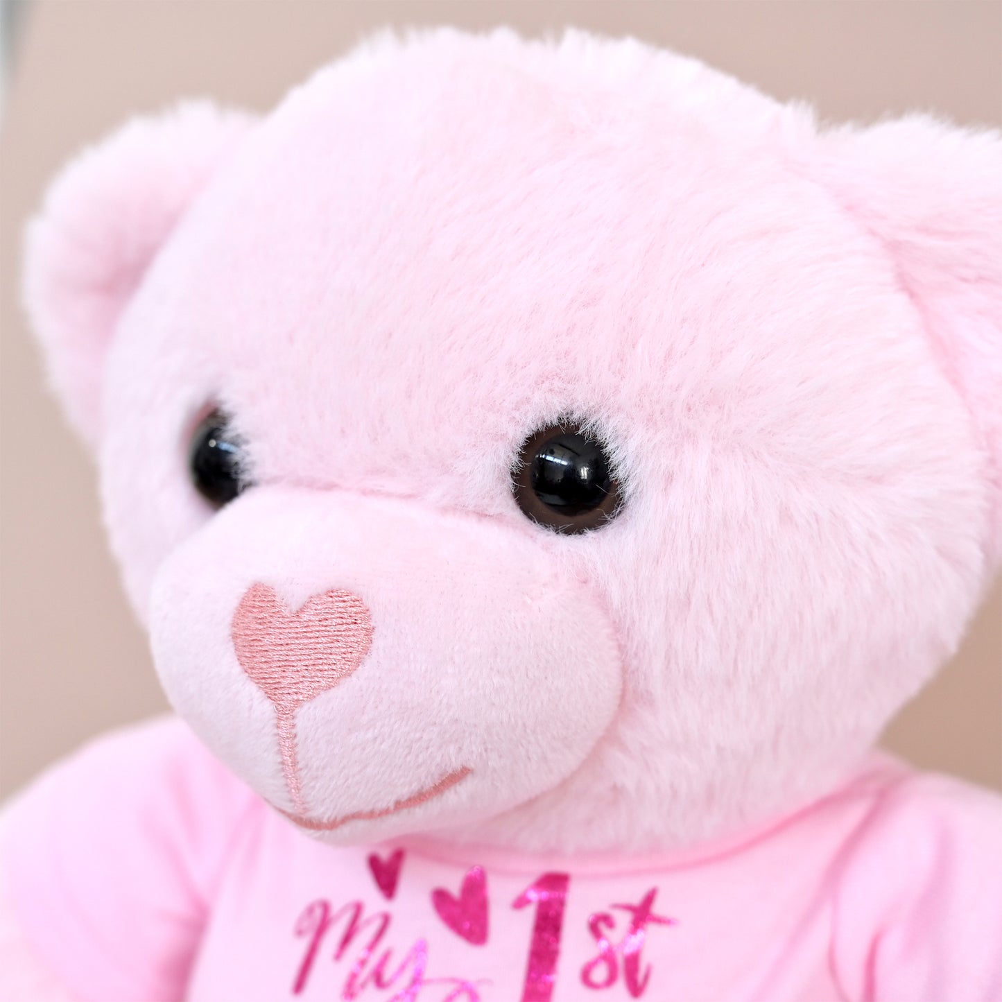 Personalised "My 1st Birthday" Teddy Bear Soft Toy, Pink