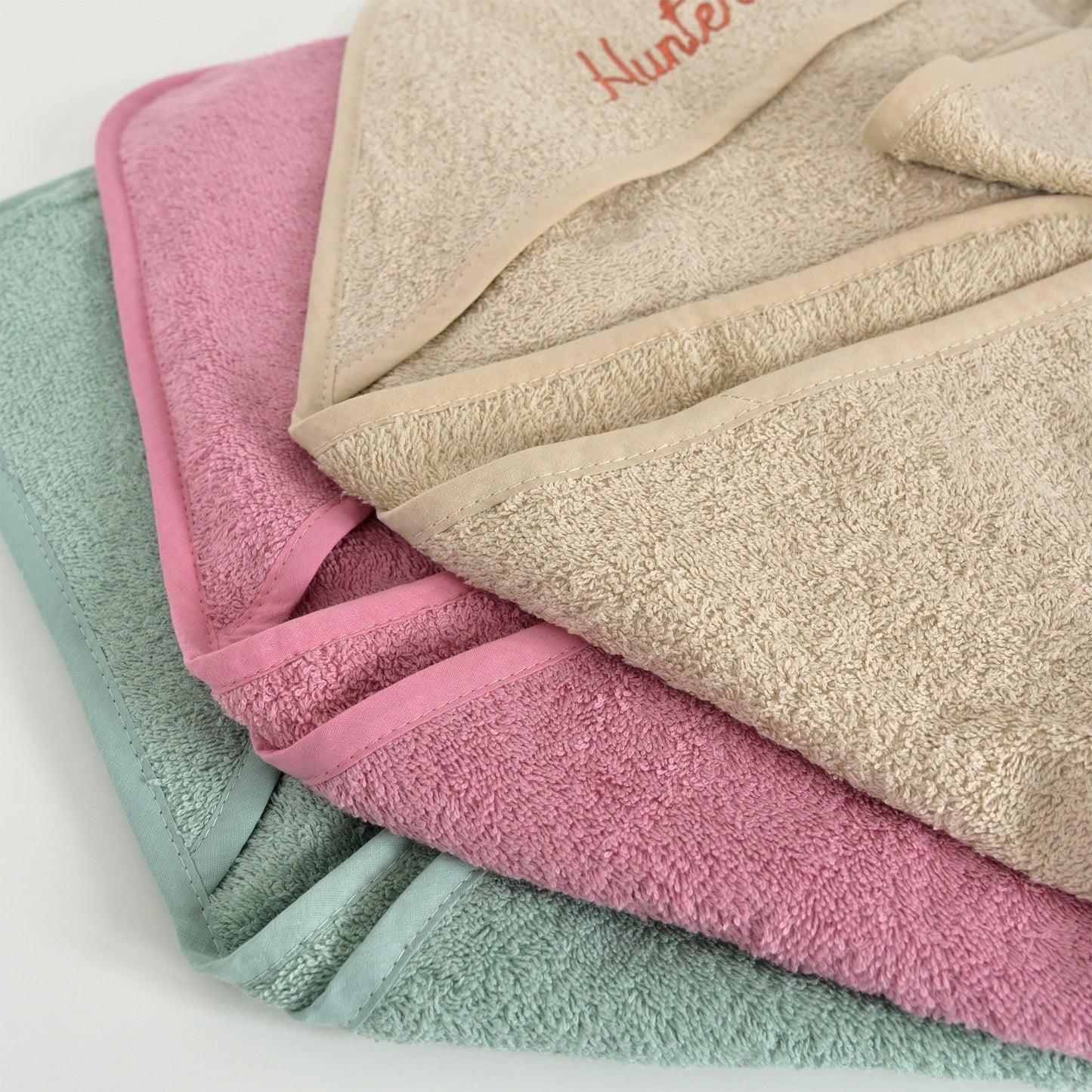 Personalised Dusty Pink Hooded Baby Towel