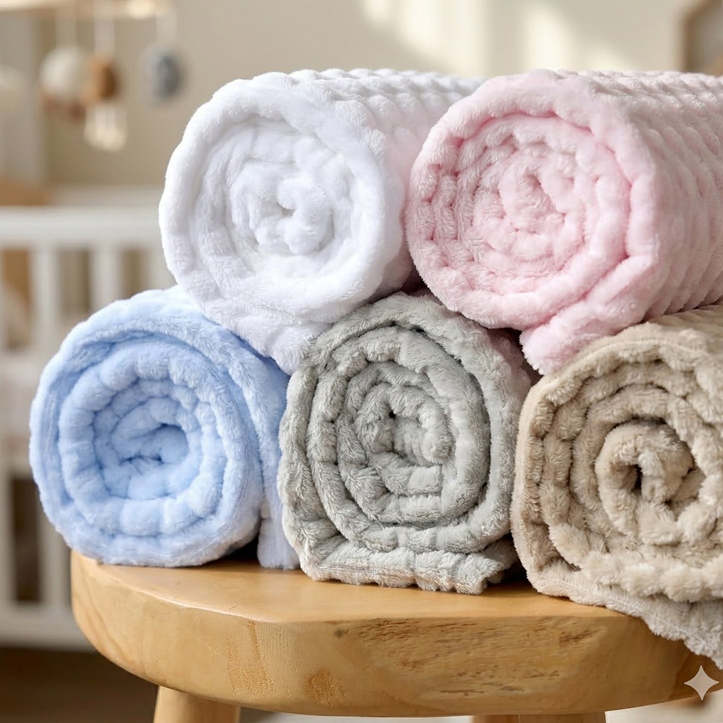 Personalised Ribbed Fleece Baby Blanket with Heart
