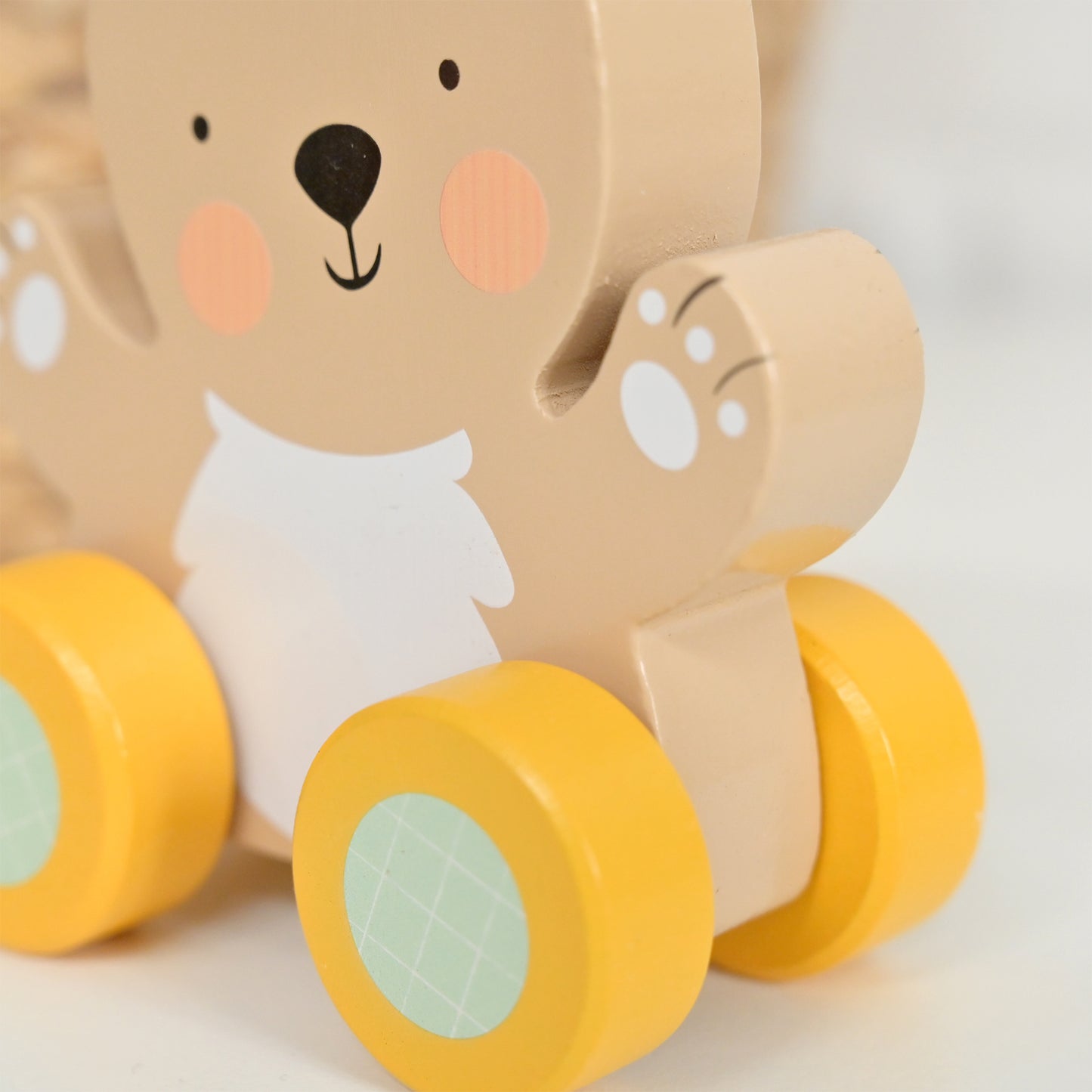 Personalised Wooden Bear Pull Along Toy